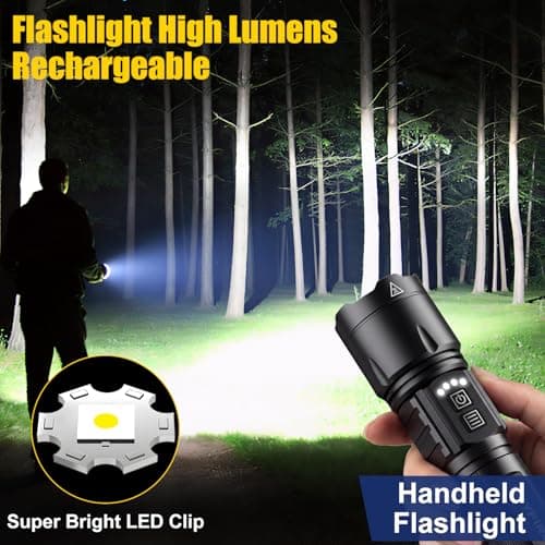 SKYFIRE LED Flashlight with Camping Light,1139LM Super Bright,701M Long Range,4500mAh Type-C Rechargeable,Aluminum Alloy,4 Gear Power Display,Multi-Mode,Shockproof for Outdoor Hiking Camping - Thumbnail 4