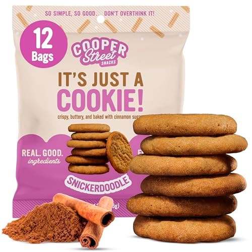 Cooper Street Snacks It's Just a Cookie - Thin & Crispy Butter Cookies, Nut, Soy & Seed Oil Free, School Safe For Kids Or Lunchbox For Adults - Snickerdoodle - 12 Pack (1.25oz) - Image 1