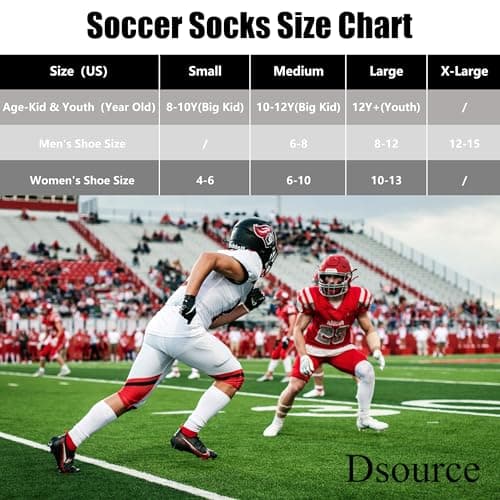 Dsource 2 Pairs Soccer Socks Men, Soccer Grip Socks Over the Knee Baseball Socks,Sky Blue L - Thumbnail 3