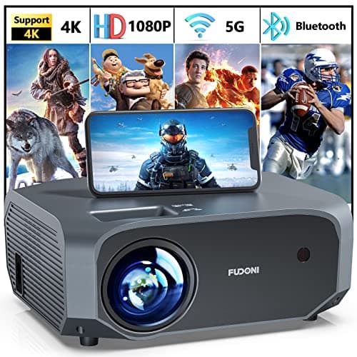 FUDONI Projector with WiFi and Bluetooth, Native 1080P Outdoor Movie Projectors 4k Supported, 15000L Portable Home Theater Projector Max 300", Indoor&Outdoor Use, Black - Image 1