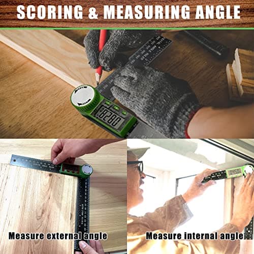 PDDYIER Digital Angle Finder Protractor, 2-in-1 Miter Saw, 7 Inch/200mm ABS Ruler, High Accuracy Measuring Tool for Woodworking, Metalworking, Carpenter, Construction - Thumbnail 6