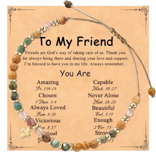OVIFICEA Friendship Gifts Cross Bracelet for Women, Christian Gifts for Sister in Christ, Charm Bracelets for Best Friend, Daughter,Granddaughter, Mom on Birthday Christmas Baptism Easter Graduation - Image 1