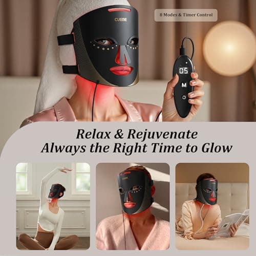 CUEME Red Light Therapy for Face, FDA-Cleared LED Light Therapy Mask for Wrinkles, Acne Treatment, and Skin Care, Portable Facial Mask for Women - Mom, Sister, Girlfriend, and Wife - Thumbnail 6