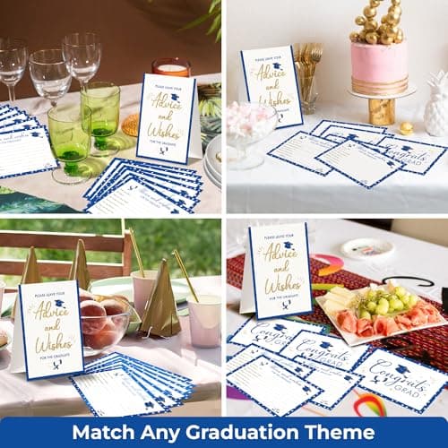 STOFINITY Graduation Advice Cards 2026-50 Pcs Well Wishes And Advice For The Graduate, Blue And Gold Graduation Decorations 2026, High School Grad Party Favors Supplies, College Grad Game Activities - Thumbnail 5