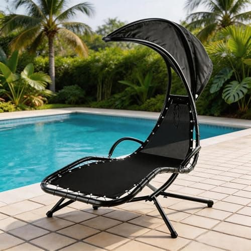 Hanging Lounge Chair Replacement Mesh with Rope Kits Heavy-Duty Waterproof Replacement Mesh for Curved Hanging Lounge Chaise Patio Chairs with Storage Bag, Black, 350 Lbs Capacity - Thumbnail 3