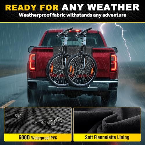 Bumbee Tailgate Bike Pad - Holds 2 Mountain Bikes with Reflective Safety Strips & 2Tool Pockets, for Outdoor Bicycle Transportation - Thumbnail 2