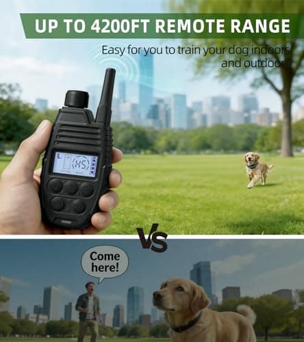Shock Collar for Dogs, 4200FT Dog Training Collar with Remote for 15-120lbs Small Medium Large Dog, IP68 Waterproof Rechargeable E Collar with 3 Training Modes: Beep, Vibration, Safe Shock (Black - Thumbnail 3