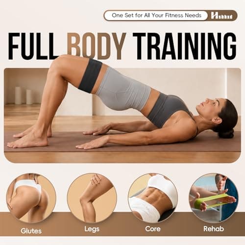 Fabric Resistance Bands for Working Out with Exercise Guide, 3 Levels Hip & Glute Bands Set for Legs, Squats, Yoga, Fitness & Physical Therapy for Women and Men (Gradient Gray, 25-60pounds) - Thumbnail 6