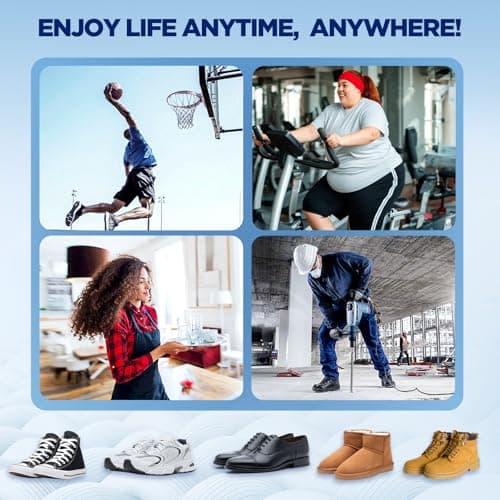 240+lbs Plantar Fasciitis Relief Insoles Men PORON Shoe Inserts for Women - Thumbnail 6