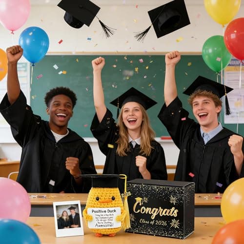 IrichBa Graduation Gifts 2026 for Her Him – DIY Graduation Duck Plush with 3 Replaceable Tassels, Graduation Cap & Card - Funny Emotional Support Gift for Class of 2026 High School College Grad - Thumbnail 6