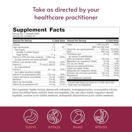 Bariatric Advantage - Chewable Ultra Solo Without Iron - Citrus - 90 Tablets - (Pack of 1) - Thumbnail 4