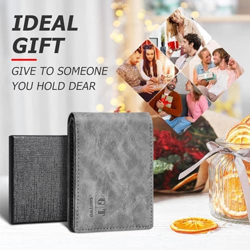 Gostwo Mens Wallet RFID Blocking Slim Minimalist Bifold Wallet with ID Window & Business Card Holder, Thin Front Pocket Design, Stylish Wallet for Men, Teen, Boyfriend, Husband - Thumbnail 5