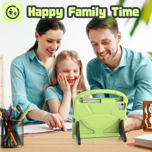 YIHE Kids Case for iPad (A16) 11th Generation 11 Inch 2025 & iPad 10th Generation 10.9 inch 2022, with Built-in Screen Protector and Stable Stand, Full Body Shockproof Protective Cover - Light Green - Thumbnail 6