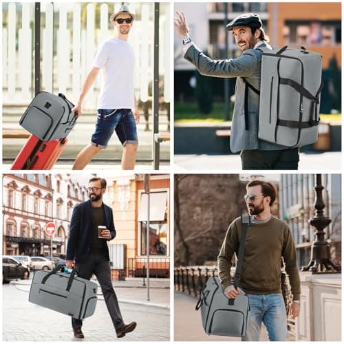Garment Duffle Bags for Travel,Convertible Garment Bag with Shoes Compartment,Suit Carry-on Bag Expandable with Shoulder Strap for Men and Women Business Trip,Weekend,Wedding(Grey) - Thumbnail 4