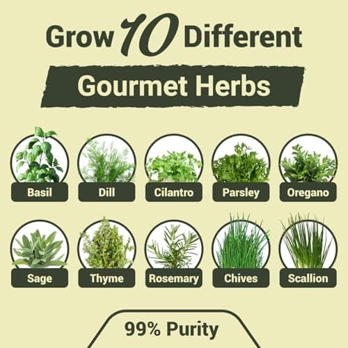 10 Herb Garden Planter Indoor Kit, 44pcs Complete Kitchen Herb Starter Set Including Burlap Pots, Markers, Soil Discs, Gardening Tools, Unique Easter/Birthday/Christmas Gift Ideas for Women, Mom - Thumbnail 2