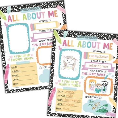 Hadley Designs All About Me Posters Elementary - 20 Star Student Poster, All About Me Posters Preschool & Kindergarten Must Haves, Star of The Week Poster Elementary Classroom Decor, Teacher Supplies - Image 1