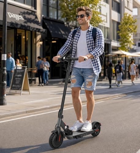 Electric Scooter for Big Kid, Escooter with 350W Motor, 3 Speed & 21-Mile Range, 8.5" Pneumatic Tires & Drum Brakes, Foldable Commuting Electric Scooter for Adults - Thumbnail 5