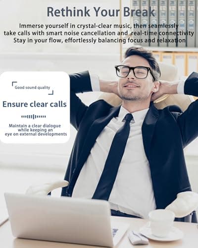Orpnkna Smart Glasses, Bluetooth Glasses with Auto On/Off, Open-Ear Audio, Voice Assistant, Unisex Design for Men and Women - Thumbnail 6