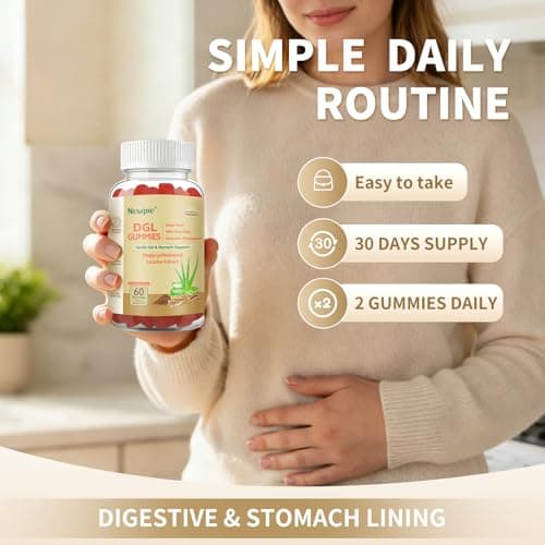 DGL Gummies | Deglycyrrhizinated Licorice Root Extract, Quercetin, Aloe Vera, Anise Seed Powder | Gut Health, Stomach Soothe, Gerd Support, Digestive Comfort | Gluten Free, 120 ct(Strawberry Flavor) - Thumbnail 5
