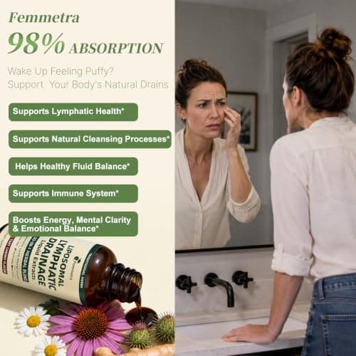 Femmetra Liposomal Lymphatic Drainage Supplements with 30-in-1 Herbal Blend - Thumbnail 2