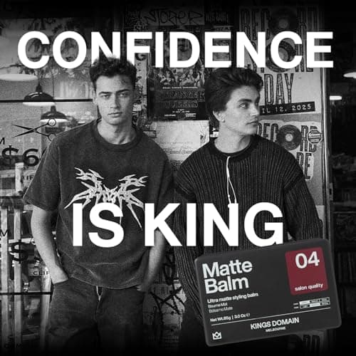 Kings Domain Melbourne Matte Balm | Ultra Matte Hair Paste for Men | Medium Hold Styling Balm | Smooth Frizz-Free Control | 3oz Salon Quality - Thumbnail 6