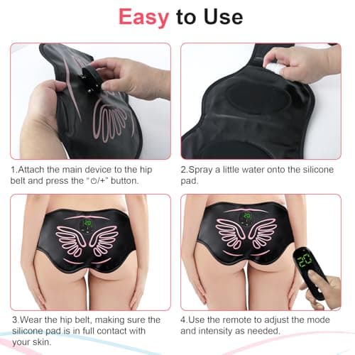Booty Trainer for Women, Butt Lifting Machine Glute Muscle Stimulator, 8 Modes & 20-Level Intensity Muscle Toner Stimulator Adjustable Abs Stimulator, Home Workout Equipment with Extension Strap - Thumbnail 4