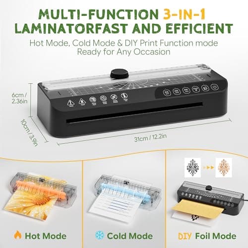 9-Inch Laminator Machine,Thermal Lamination with 40 Sheets, A4 Laminating Machine with ABS Jam-Release,Cold & Thermal,Built-in Paper Cutter & Corner Rounder aminator Kit for Home,Class,Office - Thumbnail 4