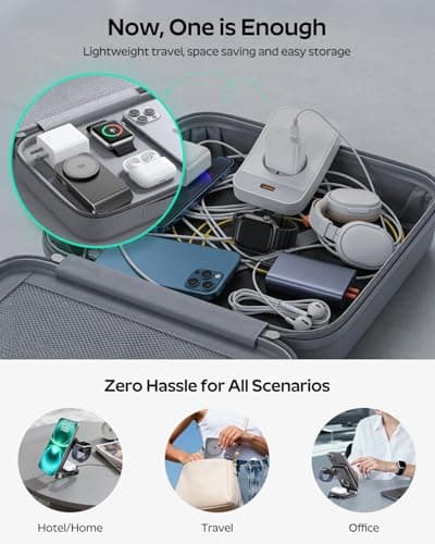 Doge&Vollar 25W Qi2.2 Fast Charging Magnetic Wireless Charger, 3-in-1 Foldable Charging Station with TEC Semiconductor Cooling & Quiet Fan, Aluminum Alloy Stand for iPhone/Apple Watch/AirPods - Thumbnail 3