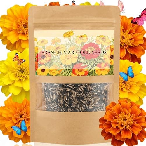 LUOJIBIE French Marigold Seeds for Planting Outdoors, Giant Marigold Flowers Seeds Bulk for 2026, Over 8,500+ Seeds Prolific Blooms, Ideal for Vibrant Pollinator Gardens - Image 1