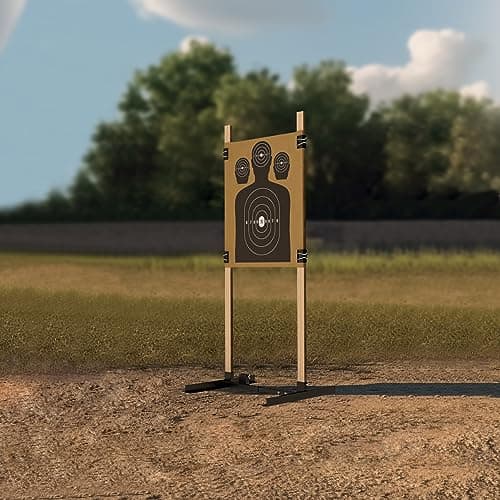KNINE OUTDOORS Shooting Target Stand for Outdoors, Durable Paper Target Holder with Stable Adjustable Base for Paper Shooting Targets Cardboard Silhouette, H Shape, USPSA/IPSC, IDPA Practice, 1 Pack - Thumbnail 2