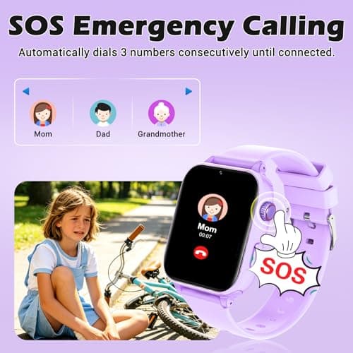 AXYWINBO Kids smart Watches for Girls Boys 4g GPS Call Text-Smart Watch for Kids Game Camera Pedometer Alarm Clock Calculator-Kid Watches for Girls Boys 4-12 Age Gifts Purple - Thumbnail 4