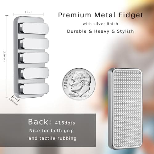 Fidget Toys Adults Metal Fidget Slider EDC Magnetic Haptic Fidget Clicker with 3 Noise Levels, Loud-Quieter-Quiet Fidget Toy for Adults Office Class, Magnetic Toys, Relief Stress and Anxiety - Thumbnail 2