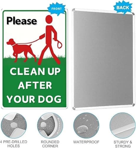 Carastora Please Clean Up After Your Dog Sign – Waterproof & Rustproof Metal Sign, Weather-Resistant and Fade-Resistant, Suitable for Home Yard, Garden, Community, and Park – 8x12 in - Thumbnail 5