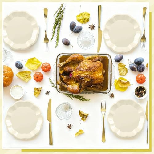 NatNarr 30 Pcs Paper Plates 7 In Ivory Party Plates Scalloped Paper Plate Cute Disposable Cake Plate for Baby Shower, Bridal Shower, Birthday, Wedding - Thumbnail 6