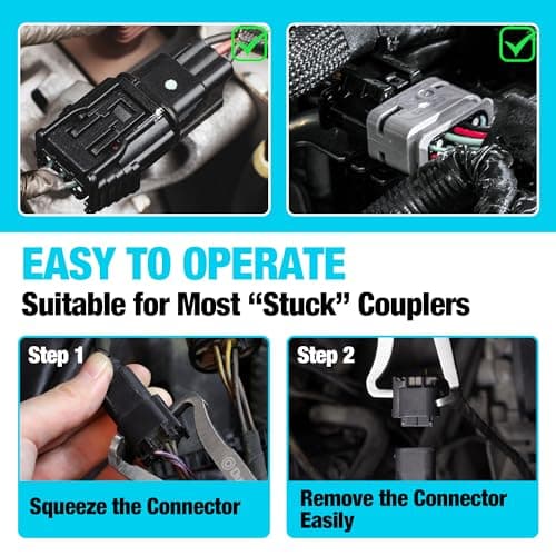 DURATECH Electrical Disconnect Pliers, 8-inch Automotive Electrical Connector Pliers, Automotive Plug Removal Tool for Car Fuel Pump, Spark Plug, Ignition Coil, Fuel Injector, Push Tab Style Plugs - Thumbnail 5