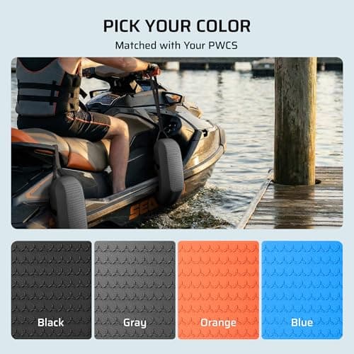 Ehaho PWC Fenders, Jet Ski Bumpers 2 Pack, Portable Boat Gear for Docking, Premium EVA PWC Bumpers with Secure Rub Rail Grip and Knotless Strap System, Compact Storage for Sea-Doo, WaveRunner - Thumbnail 6