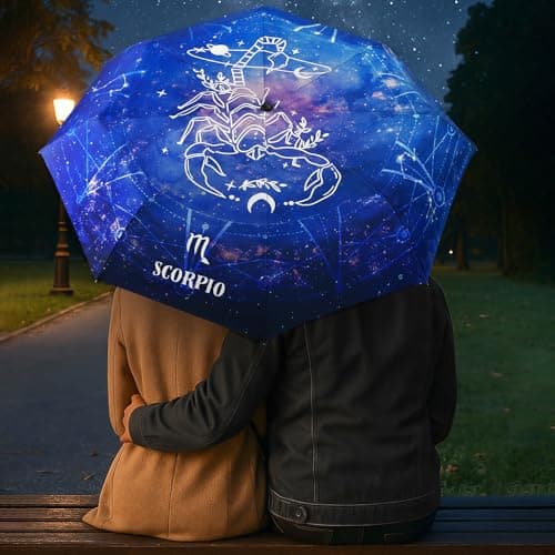 ECOBRELLA Folding Travel Compact Umbrella-Automatic Open and Close Backpack umbrellas-Large Constellation Pattern Umbrellas for Adults - Thumbnail 2