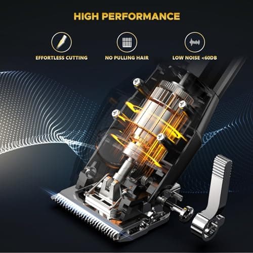 Cordless Hair Clippers for Men Beard Trimmers Kit with LED Display Rechargeable Haircut Grooming Shaver Gift for Men Women Barber Kids (Black) - Thumbnail 6