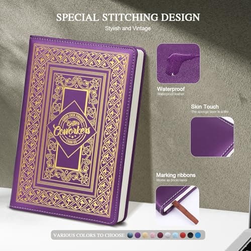 QDWXDEL Appreciation Gifts For Coworkers,A5 Hardcover Leather Journal for Women - 200 Pages Premium Paper Notebook, Coworker Journal Notebook for School, Work (Coworker Purple) - Thumbnail 3