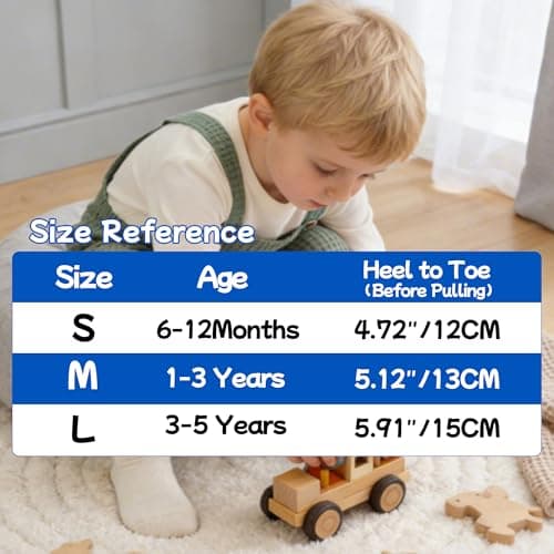 BISOUSOX Baby Grip Socks for Toddler Girls Boys 0-5T, Grippy Socks for Baby 6-12-18M, Non-Slip Walking Sock with Grips - Thumbnail 6