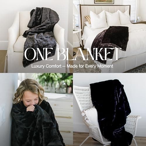 Minky Designs Jaguar Black Minky Blanket – Ultra Soft Faux Fur Throw Blanket for Couch, Bed & Home – Fluffy, Warm & Luxurious – Posh Collection (Large, 60x72) - Thumbnail 4