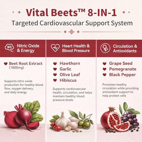 Beet Root Capsules 1800mg Heart & Cardiovascular Support 20:1 Extract - Thumbnail 5
