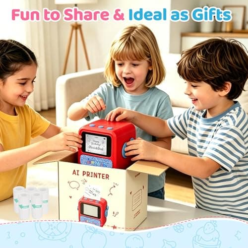 Lumavere AI Voice-Powered Sticker Printer for Kids, Portable Pocket Ink-Free Thermal Sticker Maker with HD Display, Creative Art Gifts for Boys & Girls Age 3-12(AI Printer + 5 Sticker Rolls) - Thumbnail 5