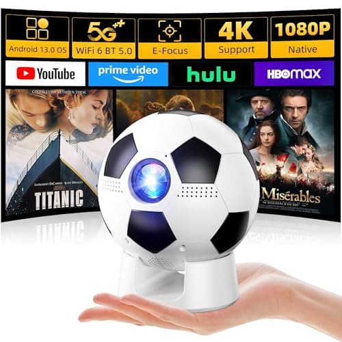 Smart Projector with Built-in Apps, Native 1080P Projector with Bluetooth & Dual Bond Wi-Fi 6, 180° Rotatable Integrated stand, Gift for Him/Boys/Fathers - Image 1