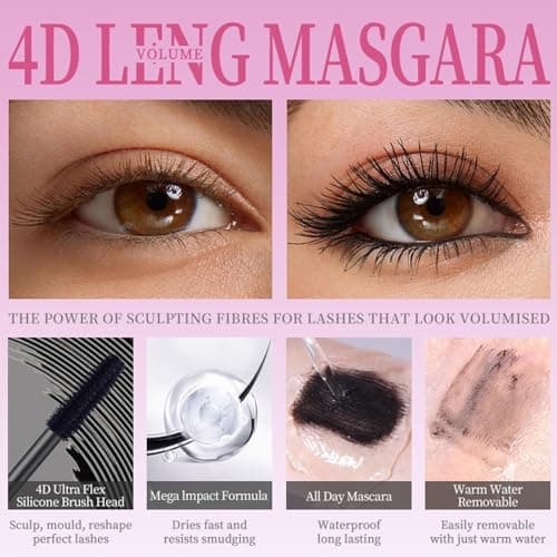 2-in-1 Waterproof Mascara &Wing Eyeliner Stamp - Curling, Lengthening & Volumizing Lashes Easy Application with Smudge-Proof, Long-Lasting Formula for Effortless Black Cat Eye Makeup - Thumbnail 3