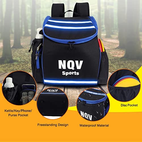 NQV Disc Golf Set with Backpack,Disc Golf Beginner Set,12 Pack Flying Discs with Putters Drivers Mid Ranges+1 Blue Disc Golf Bag Fluorescent Portable Outdoor Indoor - Thumbnail 3