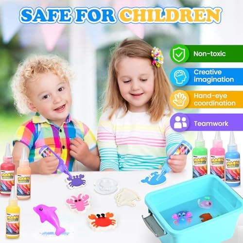 Abifny Magic Water Toy Elf Kit, Aqua Water Fairy Gel 12 Magic Gels Kit 12 Molds Creative Water Pets Squishy Toys for 4 5 6 7 Year Old Kids DIY STEM for Kids (12 Colors) - Thumbnail 3