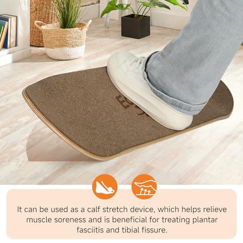 Edovaf Balance Board- Gift for Adults & Kids,Wood Wobble Balance Trainer Board,Premium Slip-Resistant Surface Portable Fitness Equipment,Suitable for Core Workout, Standing Desk Exercise, Home Gym, Yoga - Thumbnail 4