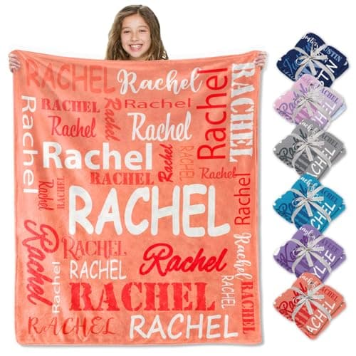 Corissy Ships Next Day, Personalized Blankets and Throws Custom Blanket with Name Customized Flannel Blanket for Kids Christmas Blanket Gifts for Teen Girls Boys