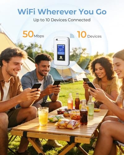 FIRSTNUM M4 4G LTE Mobile Hotspot, Portable WiFi Hotspot for Travel, No SIM Card or Contract Required, Pocket WiFi Device for RV & Outdoor Use, Connect Up to 10 Devices, 10GB Free US Data - Thumbnail 3